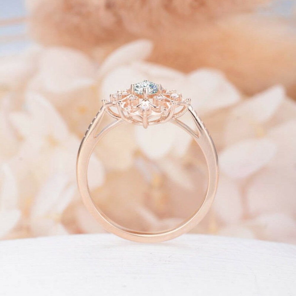 New Rose Gold Women's Wedding Sapphire Ring - Picture 3 of 8